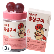 케어유 홍삼 구미 젤리 60p, 3개, 60정