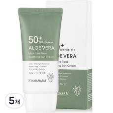 알로에베라 모이스처 선크림 SPF50+ PA++++, 50g, 5개