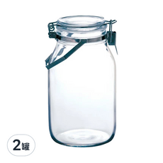 SEISHO 星硝 手提扣式玻璃密封罐, 2L 日本製, 2罐