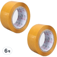 아뜰라임 박스 포장 테이프 4.8cm, 황색, 6개