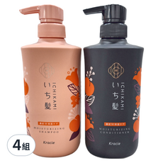 KRACIE 橘款保濕洗髮潤髮組 甜杏櫻花香 960ml 4入組, 4組