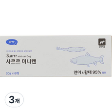 동원아르르 강아지 사르르 미니캔 독 30g 6p, 연어 + 황태, 180g, 3개