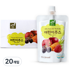 맑은농장 어린이주스 100ml, 사과 + 딸기 + 당근 + 포도 혼합맛, 20개입