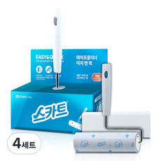 스카트 테이프클리너 이지 앤 퀵 핸들 대형 + 리필 + 케이스, 4세트
