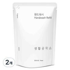 생활공작소 핸드워시 리필 청포도향, 400ml, 2개