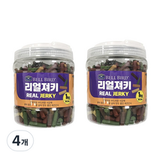 벨버드 리얼져키 대용량 강아지 간식 1kg, 4개, 황태 + 오리 + 연어 + 치즈 + 침치 + 시금치 혼합맛