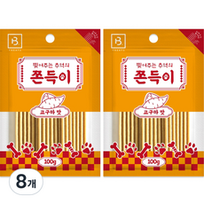 브리더랩 강아지 찢어주는 쫀득이 100g, 고구마맛, 8개 - 멍쫀