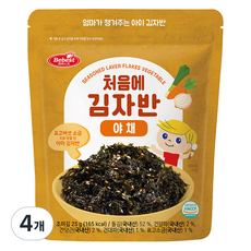 베베스트 유아용 처음에 김자반, 야채, 25g, 4개 - 돌아기김자반