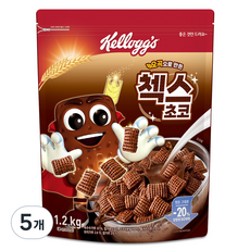 켈로그 오곡으로 만든 첵스 초코 시리얼, 1.2kg, 5개