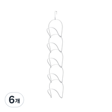코멧 홈 모자 보관용 후크 행거, 화이트, 6개