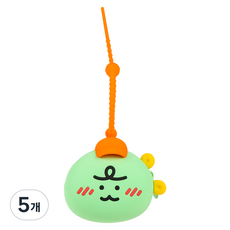 카카오프렌즈 땡글이 얼굴형 실리콘 이어폰 멀티 파우치, 죠르디모자ORANGE, 5개