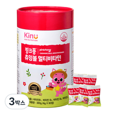 키누 핑크퐁 츄잉볼 멀티비타민, 90정, 3박스