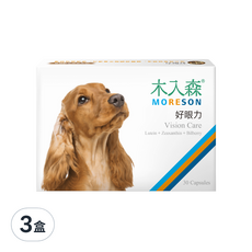 MORESON 木入森 犬寶好眼力, 30 顆/盒, 寵物專用保健食品, 含葉黃素與玉米黃素, 晶亮有神, 維護眼睛健康, 30顆, 3盒