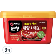 청정원순창 태양초 매운 고추장, 1kg, 3개