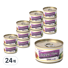 해피타임 강아지 간식캔 100g, 닭고기 + 쌀 혼합맛, 24개