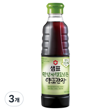 샘표 맛있게 염도낮은 양조간장, 500ml, 3개