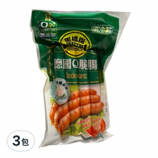 新東陽 冷藏蒜味德式香腸, 嚴選健康優質豬肉，純正山毛櫸木煙燻，不添加色素、味精與防腐劑, 160g, 3包