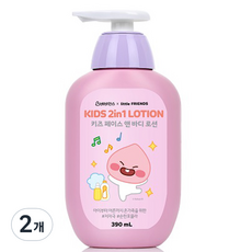 베비언스 리틀카카오프렌즈 어피치 키즈 페이스 앤 바디 로션, 390ml, 2개