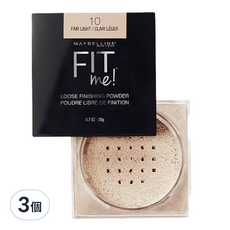 MAYBELLINE 媚比琳 FIT ME空氣絲絨蜜粉 10 自然色, 0.7 oz / 20 g, #10 自然, 3個