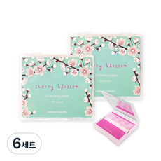 어반리브즈 벚꽃 기름종이 50p + 거울 케이스, 6세트