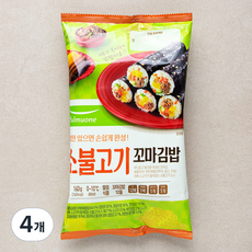 풀무원 소불고기 꼬마김밥 키트, 163g, 4개