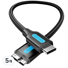 벤션 C 타입 to USB 3.0 마이크로 B 고속 케이블 CQA, 5개, 0.5m