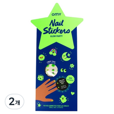 오마이 어린이 네일 스티커 글로우 파티 200p OMY-NAIL06, 2개, 혼합색상