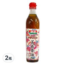 順發油品 順發冷壓芝麻香油，五十年老店, 520ml, 2瓶