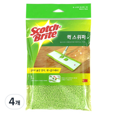 스카치브라이트 극세사 막대걸레용 청소포, 4개