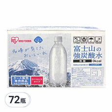 IRIS FOODS 富士山 環保無標籤款 強氣泡水, 500ml, 72瓶