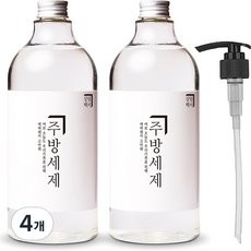 살림백서 주방세제 자몽향 + 전용펌프 세트, 1L, 4개