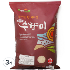 향남미곡처리장 수향미 골든퀸 3호 백미, 4kg, 3개