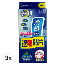 原薘 守護神退熱貼片 12 x 5cm 6片 x 3盒 | 長效冷卻、日本製造
