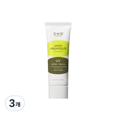 씨케이디 그린프로폴리스올마일드 선크림 SPF50+ PA++++, 3개, 40ml