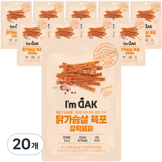 아임닭 닭가슴살 육포 갈릭페퍼, 30g, 20개