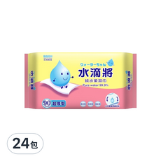 奈森克林 水滴將厚版濕巾, 90抽 超厚型, 日本雙層柔纖技術, 純水99.9%, 24包