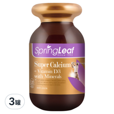 SpringLeaf 綠芙特級 檸檬酸鈣全方位加強錠, 120顆, 333mg, 3罐