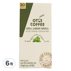 오투스커피 스테비아 커피믹스, 9.5g, 6개, 20개입