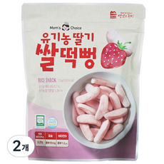 맛있는풍경 유기농 딸기 쌀떡뻥, 딸기맛, 25g, 2개 - 6개월아기간식