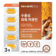 내츄럴플러스 수용성 파워 커큐민 30p, 30정, 3개