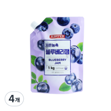 쥬피터 블루베리 리플잼, 1kg, 4개