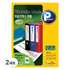 프린텍 화일 인덱스 애니라벨 100p 세트 V3470-100, 20칸, 2세트