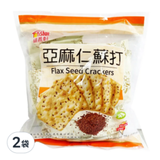 福義軒 亞麻仁蘇打餅, 亞麻籽海鹽風味, 手工製作, 輕巧便利, 255g, 2袋