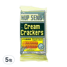 HUP SENG 乒乓奶油蘇打餅, 125g, 5包