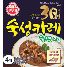 오뚜기 3일 숙성카레 순한맛 고형, 100g, 4개