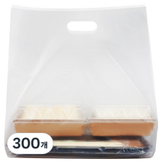 코멧 다용도 무지 HDPE 비닐 쇼핑백 대형, 반투명, 300개 반투명, 300개