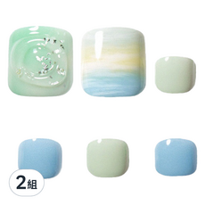 DASHING DIVA 足部薄型經典美甲片 M, 2組, 療愈海洋