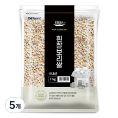더담은 2023년산 햇곡 국산 흰찰보리쌀, 1kg, 5개