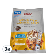 UCC 冷泡鹽味焦糖風味拿鐵, 128公克 (16公克X8包), 焦糖香甜, 平衡甜感, 16g, 8包, 3袋