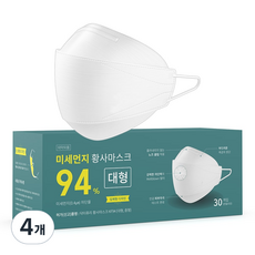 닥터퓨리 KF94 미세먼지 황사마스크 대형, 30개입, 4개, 화이트